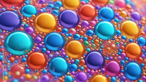 Bubbly Kaleidoscope Dream  Colorful Background Featuring Many Small Bubbles in a Whimsical Array of Colors  Generative AI