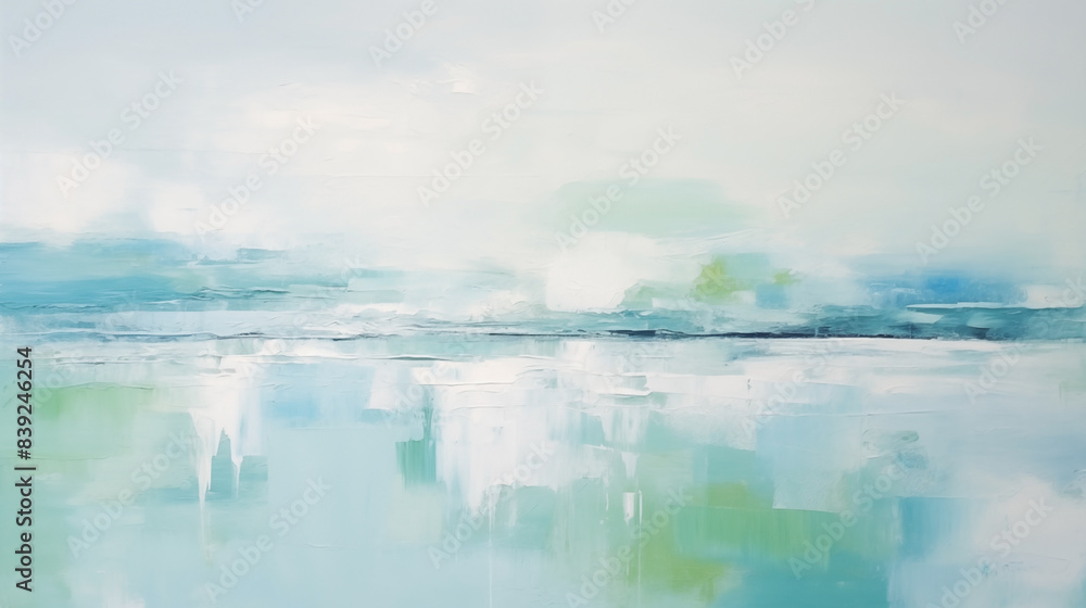 Obraz premium Minimalist seascape art in blue and green