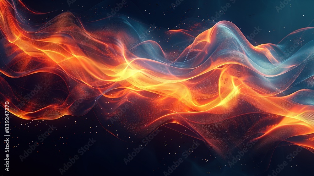 custom made wallpaper toronto digitalModern digital abstract fire 3D background. Copy space