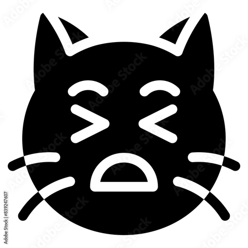 Vector Icon Pain, Cat, Animal, Expression, Cat Emoji