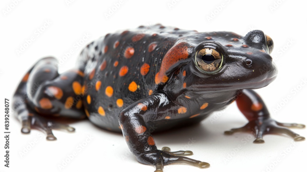 Fototapeta premium motionless amphibian Isolated on white background. exotic poison animal concept for designer