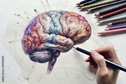 neurographics concept, drawing helps to know oneself, psychological therapy with the help of drawing photo