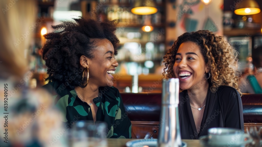 Two Women Enjoying Coffee and Conversation Two Women Enjoying Coffee and Conversation