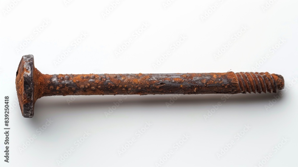 rusty nail Isolated on white background. Concept of rusty equipment for designer rusty nail Isolated on white background. Concept of rusty equipment for designer