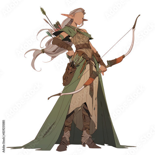 an illustration of a faceless woman long-eared archer