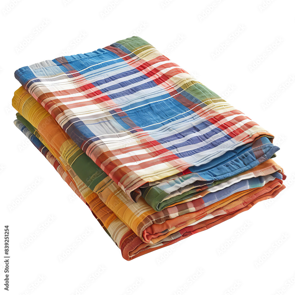 Vibrant stack of colorful folded plaid blankets with various patterns, ideal for cozy home decor, camping, or gifting. High-quality textile product. Vibrant stack of colorful folded plaid blankets with various patterns, ideal for cozy home decor, camping, or gifting. High-quality textile product.
