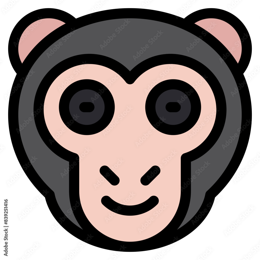 Vector Icon Happy, Monkey, Animal, Wildlife, Pet Vector Icon Happy, Monkey, Animal, Wildlife, Pet