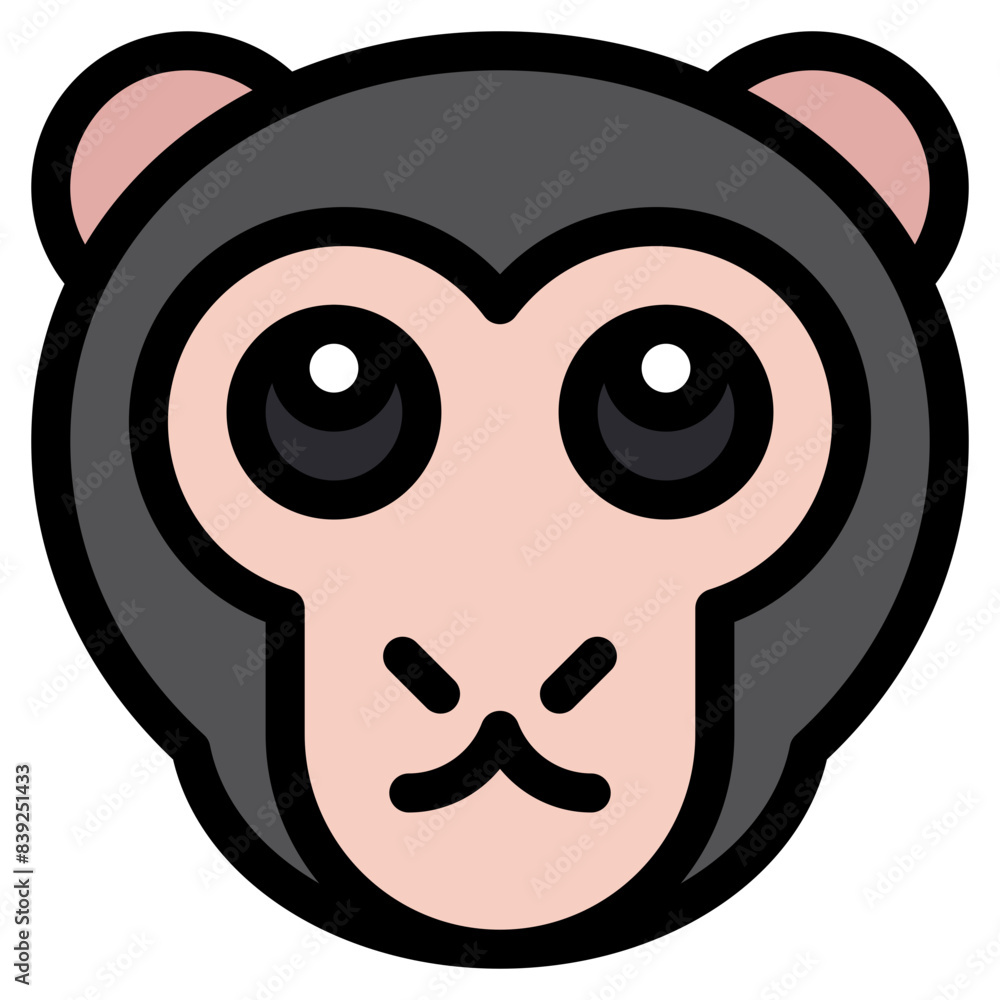 Vector Icon Stress, Monkey, Animal, Wildlife, Pet Vector Icon Stress, Monkey, Animal, Wildlife, Pet