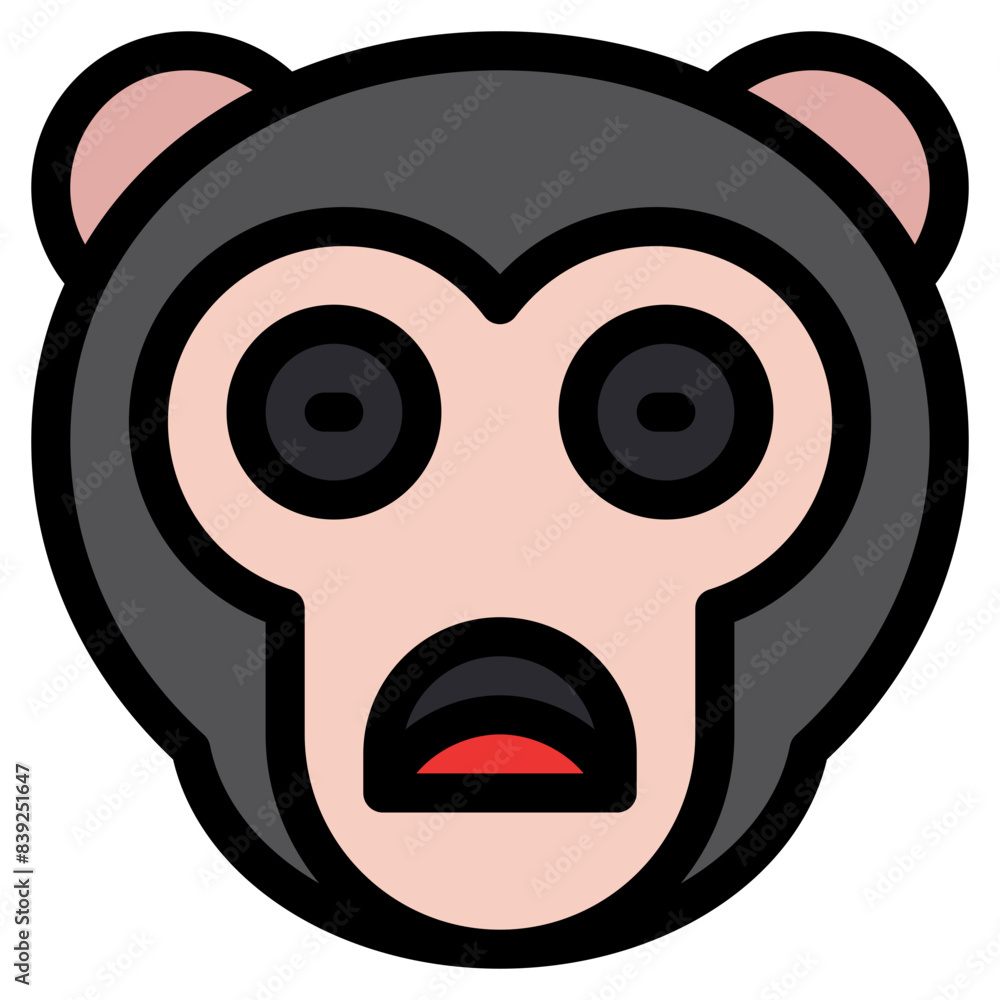 Vector Icon Nervous, Monkey, Animal, Wildlife, Pet Vector Icon Nervous, Monkey, Animal, Wildlife, Pet