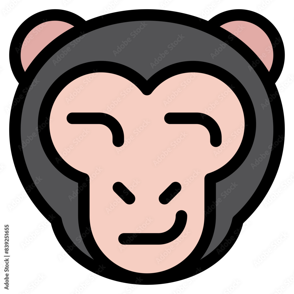 Vector Icon Smart, Monkey, Animal, Wildlife, Pet Vector Icon Smart, Monkey, Animal, Wildlife, Pet