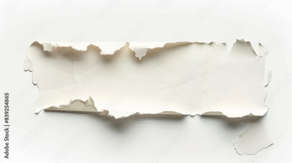 torn piece of paper Isolated on white background. concept of material waste for designer. torn piece of paper Isolated on white background. concept of material waste for designer.