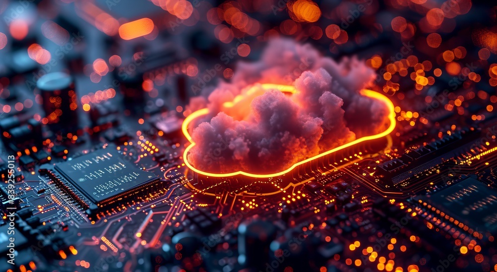 Data storage technology concept with cloud Ai generation Data storage technology concept with cloud Ai generation
