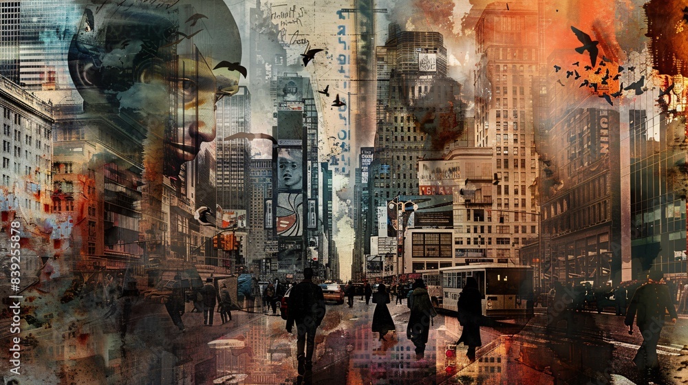 Obraz premium Embracing Freedom: A Dynamic Journey Through Time and Urban Fantasy