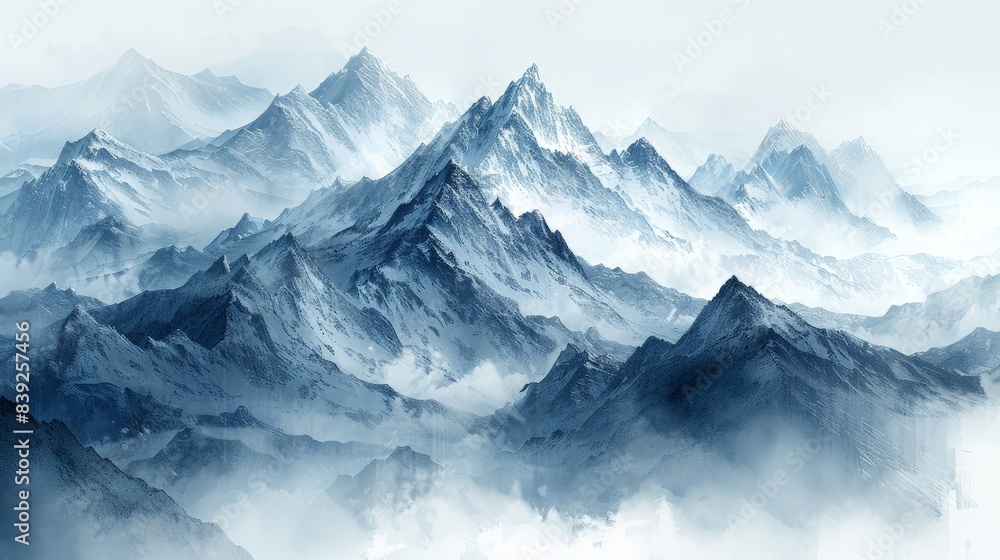 Obraz premium A Majestic Winter Day in the Himalayas. Generative AI