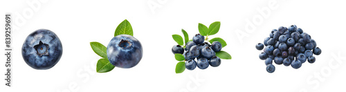 Fresh blueberries in a vibrant arrangement, symbolizing health and deliciousness isolated on transparent background cutout png
