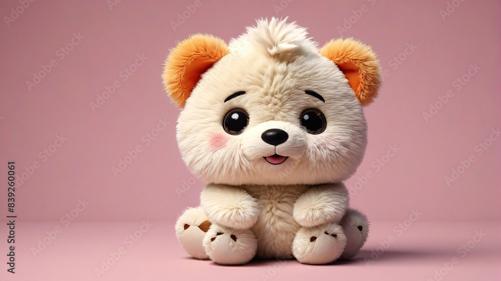 Plush teddy bears on a neutral background. Generative AI.
Plush teddy bears on a neutral background. Generative AI.