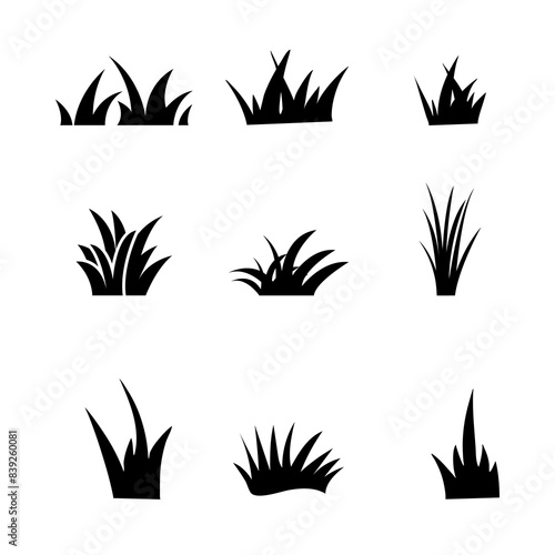 Wild grass and weed icon illustration vector