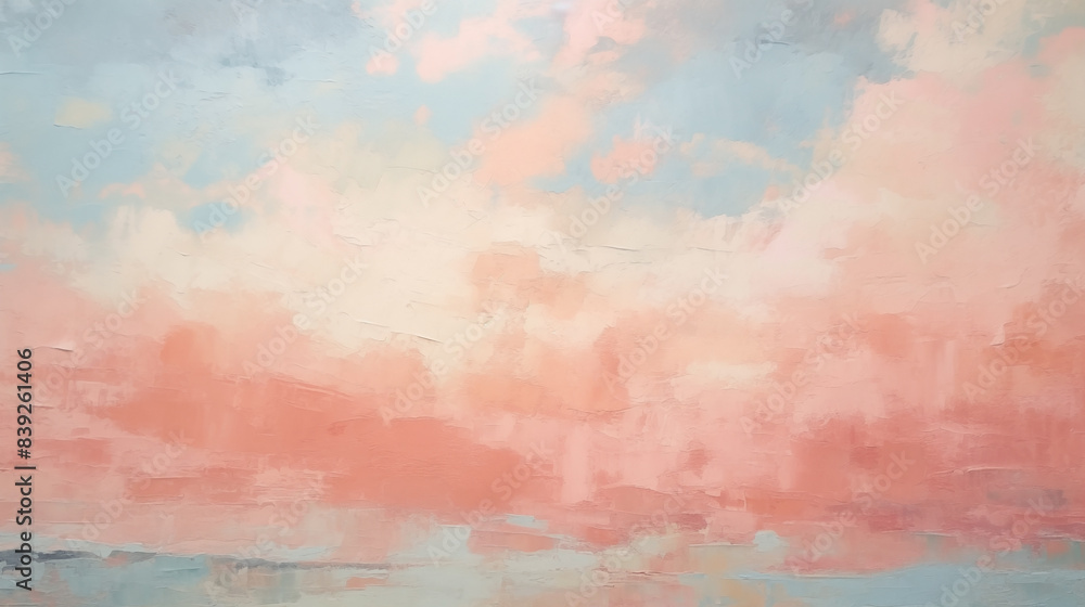 Obraz premium Minimalist pink sunset cloudscape art