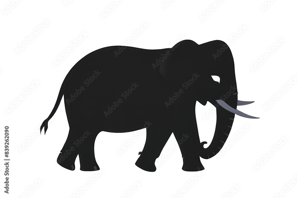 Obraz premium Silhouette elephant . Vector illustration. Isolated transparent background