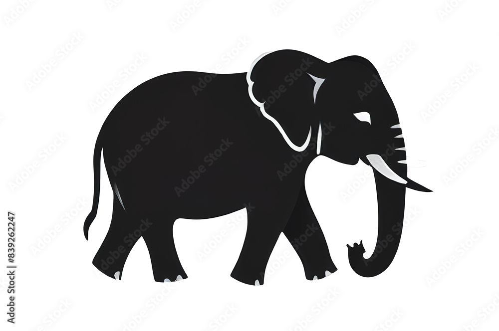 Fototapeta premium Elephant silhouette. Vector illustration. Isolated transparent background
