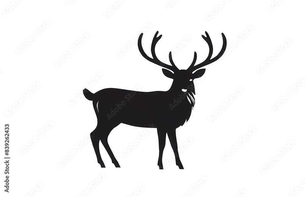The silhouette of a deer turned around. Vector illustration. Isolated transparent background The silhouette of a deer turned around. Vector illustration. Isolated transparent background
