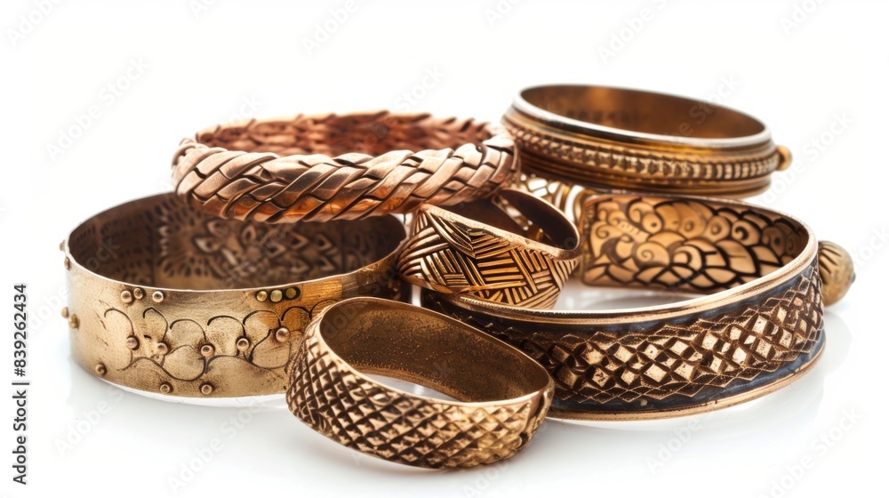 cuff bracelets Isolated on white background. concept of accessories for designer. cuff bracelets Isolated on white background. concept of accessories for designer.