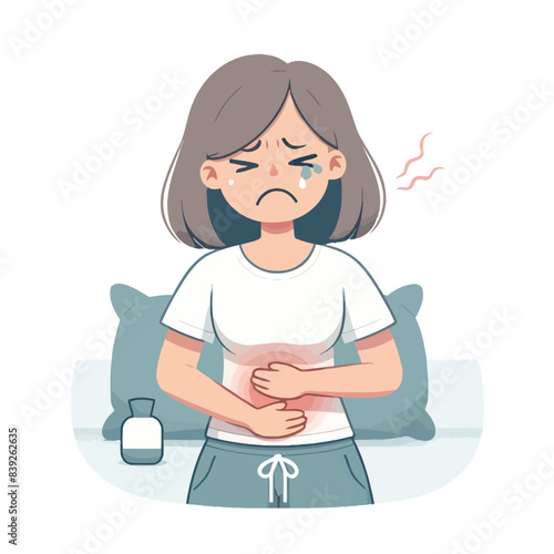 cartoon of a woman experiencing menstrual cramps