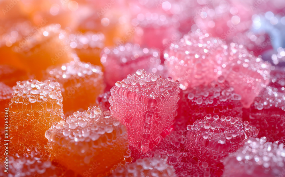 Colorful gummy bears close up on white background Colorful gummy bears close up on white background