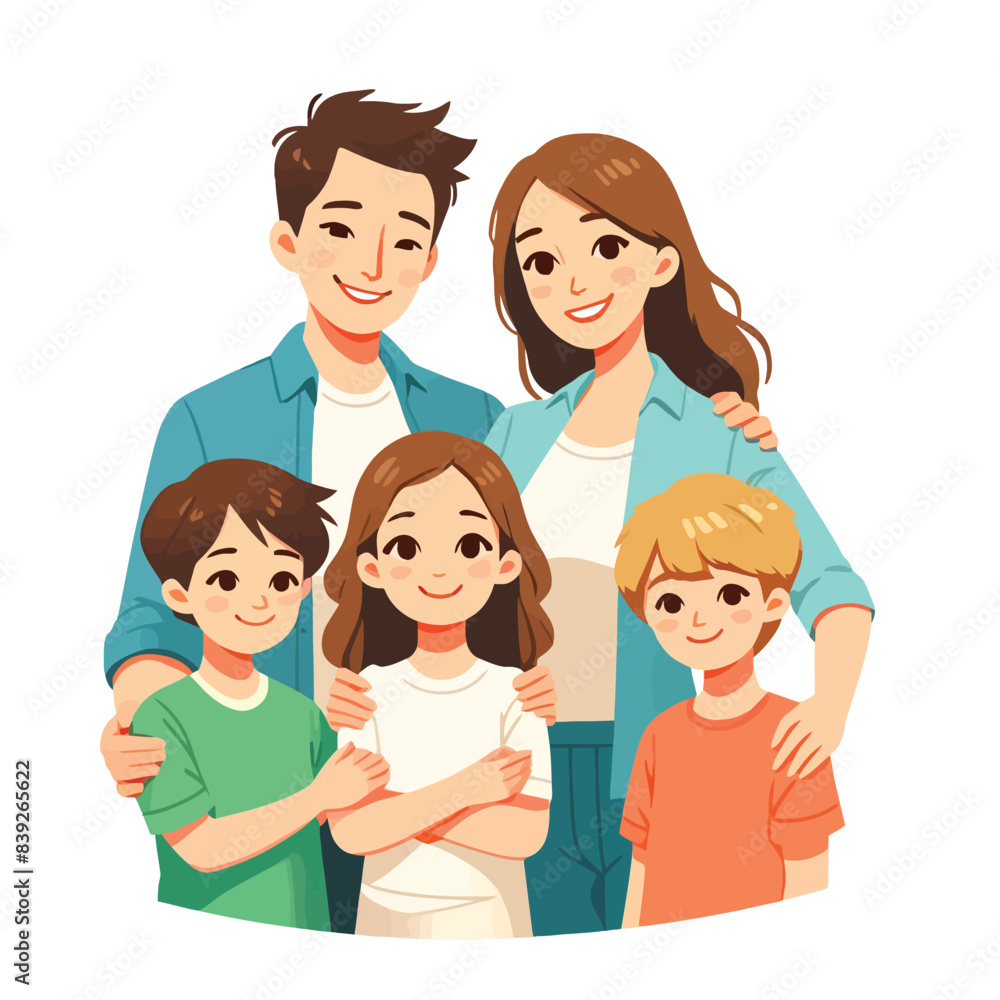illustration of a happy family hugging each other illustration of a happy family hugging each other