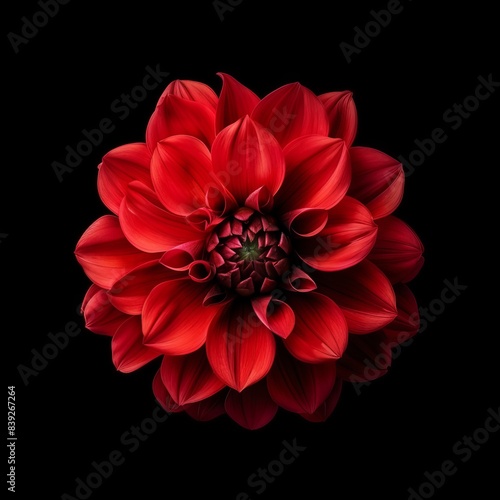 flower Photography, Dahlia Red Runner, Close up view,Close up view, Isolated on black Background © Tebha Workspace