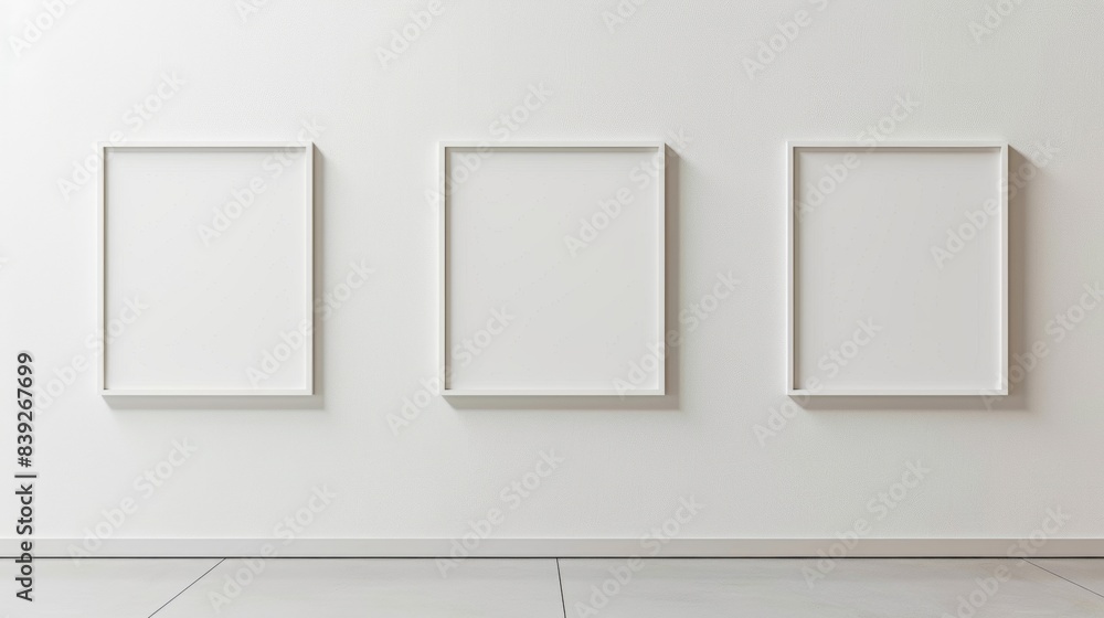 project displays isolated on white background, office object concept for designer photo frame on white wall project displays isolated on white background, office object concept for designer photo frame on white wall