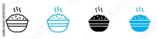 Rice Bowl Icon Representing Staple Food and Culinary Traditions