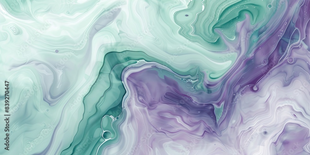 Obraz premium Pastel Mint and Lavender Wave