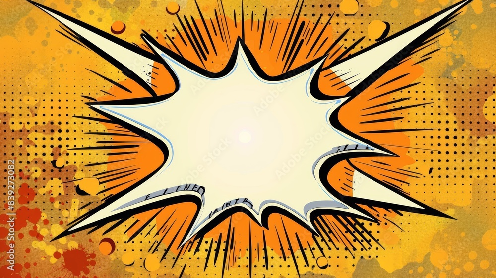 Retro comic burst with blank speech bubble, energetic and bold design Retro comic burst with blank speech bubble, energetic and bold design