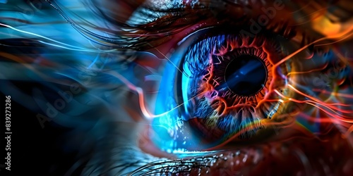 Inherited Color Vision Deficiency and Optic Nerve Implications in a Cyborg Eye. Concept Color Vision Deficiency, Optic Nerve, Cyborg Eye, Inherited Implications, Vision Technology © Ян Заболотний