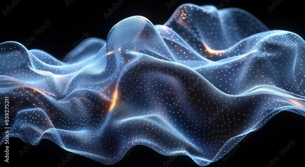 Obraz premium 3D render: Abstract detailed with dynamic pixel aesthetic. Futuristic background isolated on black