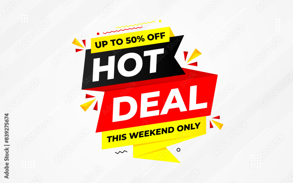 Hot Deal offer banner template. Online shop discount sale background, Special Discount marketing poster design for web and Social. sale banner vector template. Hot Deal offer banner template. Online shop discount sale background, Special Discount marketing poster design for web and Social. sale banner vector template.