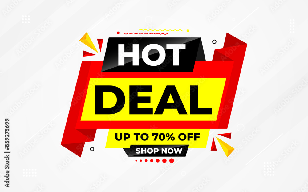 Hot Deal offer banner template. Online shop discount sale background, Special Discount marketing poster design for web and Social. sale banner vector template. Hot Deal offer banner template. Online shop discount sale background, Special Discount marketing poster design for web and Social. sale banner vector template.