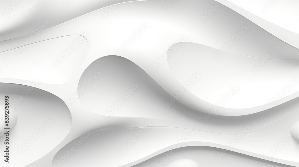 Abstract 3d white background, organic shapes seamless pattern texture