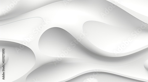 Abstract 3d white background, organic shapes seamless pattern texture