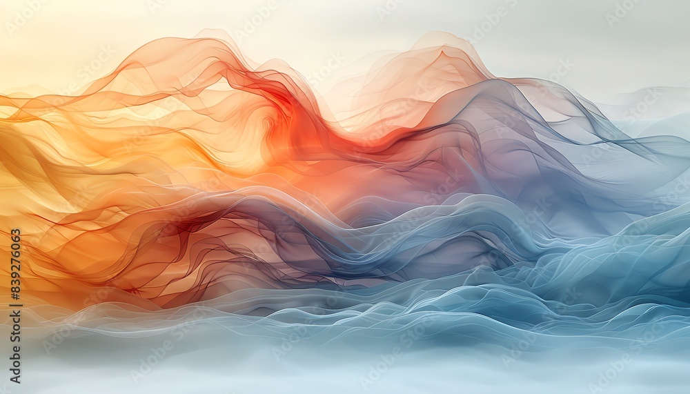 Abstract colorful waves and curves on white background Abstract colorful waves and curves on white background