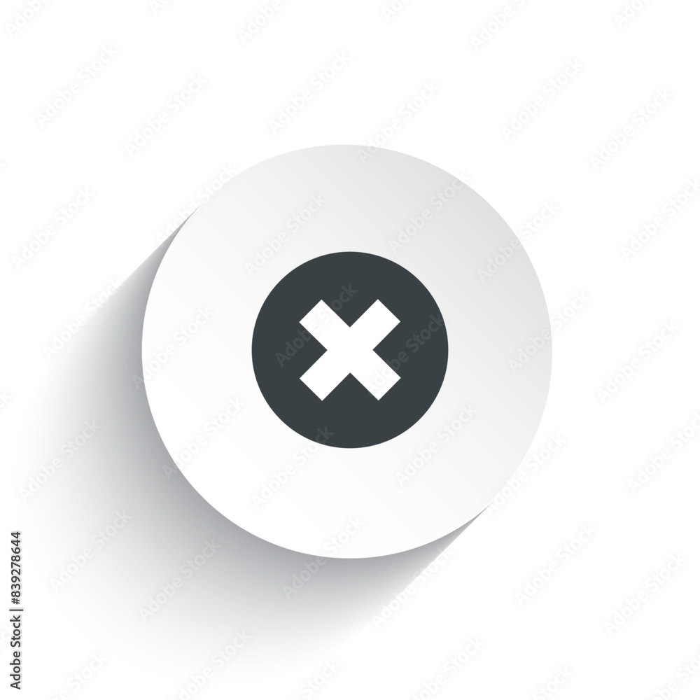 Cross 3D icon button vector isolated on white background. Cross 3D icon button vector isolated on white background.
