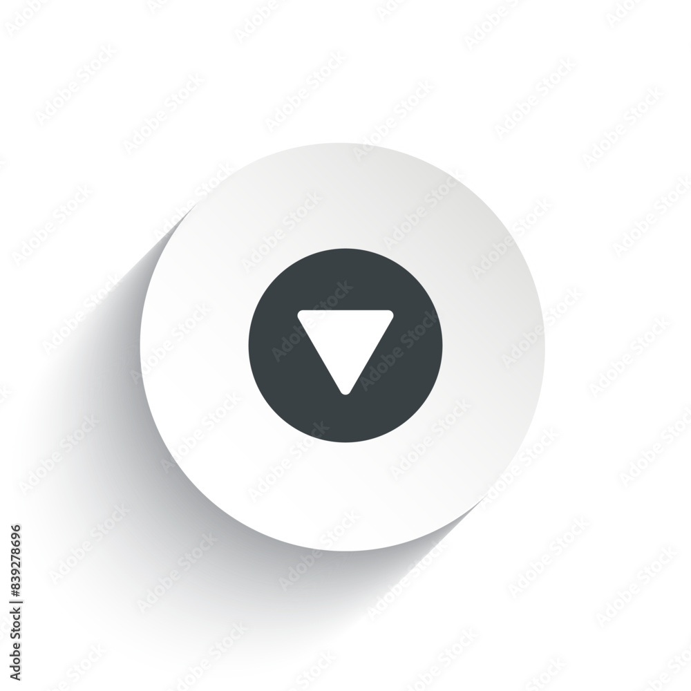 3D down arrow icon button vector isolated on white background. 3D down arrow icon button vector isolated on white background.
