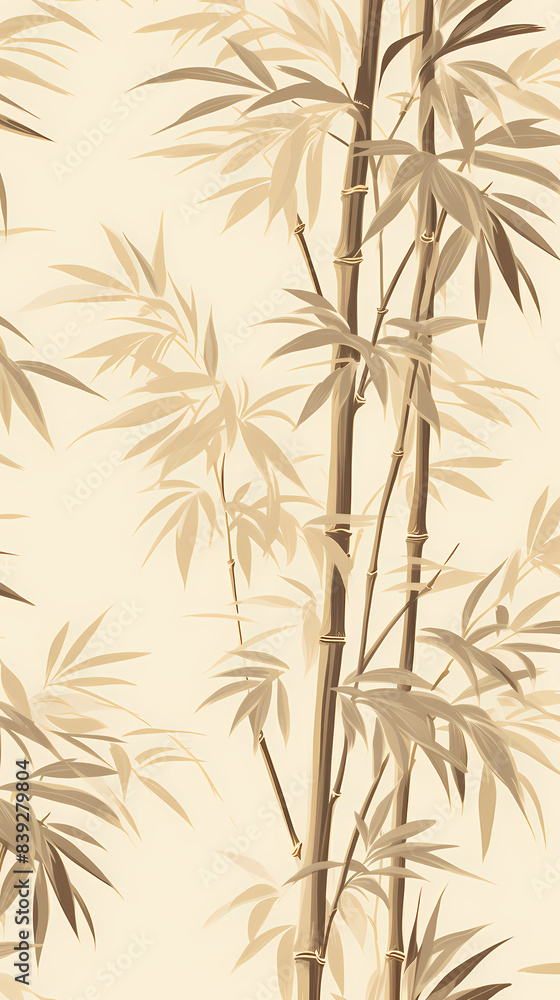 Golden bamboo leaves and branches pattern Golden bamboo leaves and branches pattern