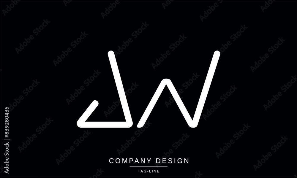 JW, WJ Abstract Letters Logo Monogram design Vector Initials Symbol Font JW, WJ Abstract Letters Logo Monogram design Vector Initials Symbol Font