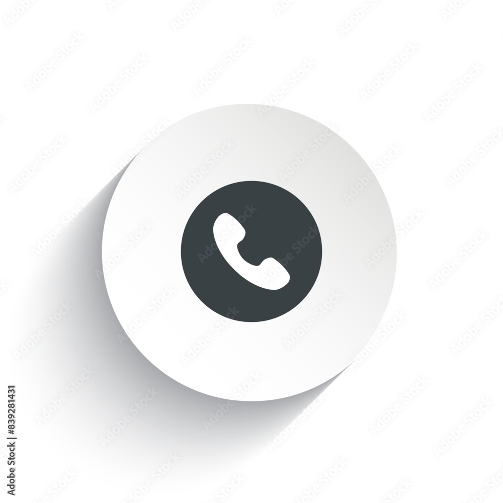 Phone 3D icon button vector isolated on white background. Phone 3D icon button vector isolated on white background.
