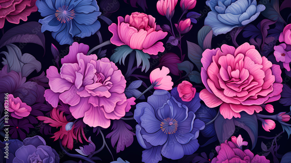 Seamless flower pattern illustration Seamless flower pattern illustration
