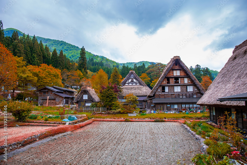 Φωτογραφία Landscape Traditional and Historical Japanese village Shirakawago in Gifu Prefec