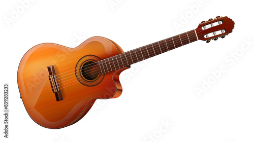 An acoustic guitar isolated on a white background
