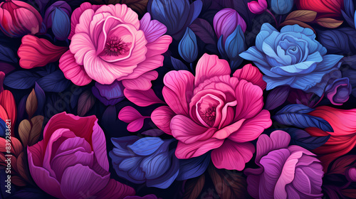 Seamless flower pattern illustration